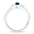 thumbnail image 3 of SZUL Women's Sapphire and Diamond Wave Ring in 10K White Gold, 3 of 5