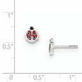 thumbnail image 2 of Beautiful Sterling Silver Polished & Enameled Ladybug Post Earrings, 2 of 2