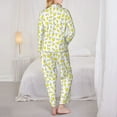 thumbnail image 6 of Wukai Yellow Lemon Leaves Print Women's Pajama Set - Soft Long Sleeve Sleepwear for Comfort and Style-XX-Large, 6 of 9