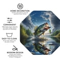 thumbnail image 3 of Lsque Largemouth Bass Jumping Out of The Water Pattern 4" Drink Coasters Set of 4, PVC Leather Absorbent Coasters, Table Coaster Set Decorative Coffee Cup Coasters Housewarming Gift-Octagon, 3 of 6