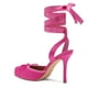 thumbnail image 4 of Tacones de ballet Riekhany Satin para mujer, tacón alto, rojo rosa, 4 of 6