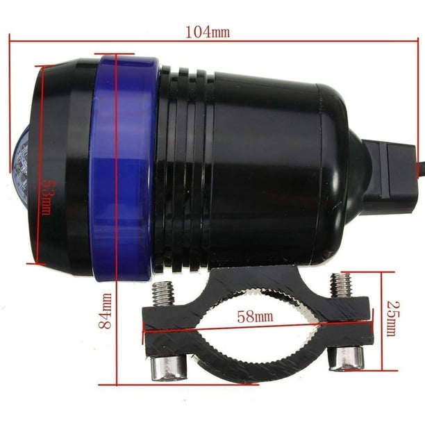 Universal Wasserdichte Black Shell Cree U3 Led Motorrad Motorrad  Scheinwerfer Spot-Licht