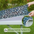 thumbnail image 6 of Blue Leopard Print Square Fitted Tablecloth with Elastic Edge,Square Table Cover,Washable Elastic Table Cover for Home Kitchen Party Decor 34"x34", 6 of 6