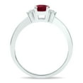 thumbnail image 2 of SZUL Women's Ruby and Diamond Half Moon Ring in 10K White Gold, 2 of 5