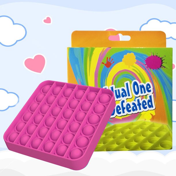 Bouanq Silicone Push Pop Bubble Fidget Sensory Toy Stress Reliever Extrusion Bubble Game Educational Playing Board Anxiety Relief Toys For Kids Adults Square Pink Walmart Com Walmart Com