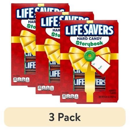 (3 pack) Life Savers 5 Flavors Christmas Hard Candy Storybook - 6.84 oz Gift Box