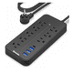 thumbnail image 1 of Multicontacto Bloosom  Electrico Usb Premium Regleta 8+3+1 Negro, 1 of 4