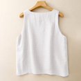 thumbnail image 4 of Bovemsi Women's Cotton Linen Camisole - Lightweight Comfortable V Neck Sleeveless Vest, Outer Wear, White Base Layer Camisole, 4 of 8