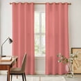 thumbnail image 4 of Pure Coral Red Kitchen Curtains 84 Inch Length, Simple Solid Color Grommet Top Bedroom Living Room Curtains, Light Filtering Cafe Curtain Drapes 2 Panels Set 84''x84'', 4 of 9