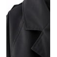 thumbnail image 3 of Womens Cropped Jacket Long Sleeve Belted Trench Coat Solid Color_Special Gift, 3 of 5