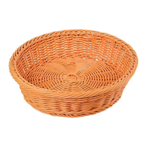 Wicker Woven Bread Basket, Tabletop Food Serving Baskets Trays for Fruits Vegetables and Snacks