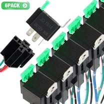 AUTOXBERT 6 Pack 12V Fuse Relay 6 Pack Switch Harness Set 5 Pin SPST 16 AWG Electrical Relays