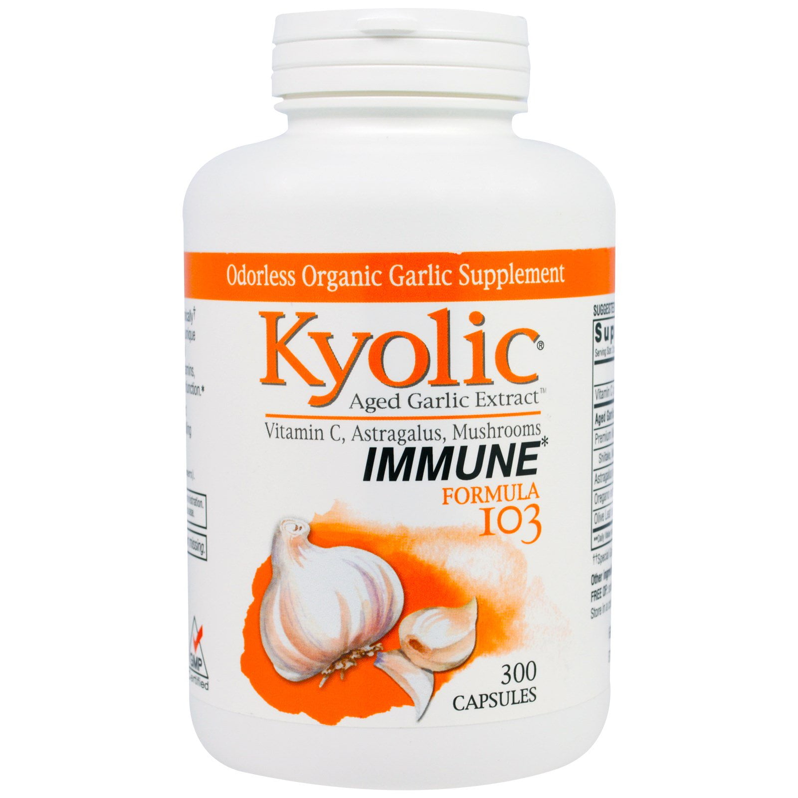 Kyolic Aged Garlic Extract, Immune, Formula 103, 300 Capsules Walmart