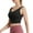 Black, variant on IWRICH Women's Sports Bras Longline Wirefree V Neck Padded Cropped Tank Tops with High Support Orange XL