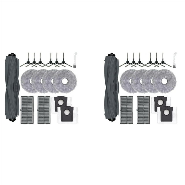 2Conjunto Piezas de Repuesto para Aspiradora Robot para E30 Ultra Cepillo Lateral Principal Filtro HEPA Paño de Fregona Bolsas para Polvo