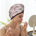 thumbnail image 3 of Yiaed Cloud Sloth Print Hair Cap with Button,Coral Fleece Hair Towel Wrap for Women Wet Hair,Quick Dry Turban for Wet Hair Long Thick Hair, 3 of 5