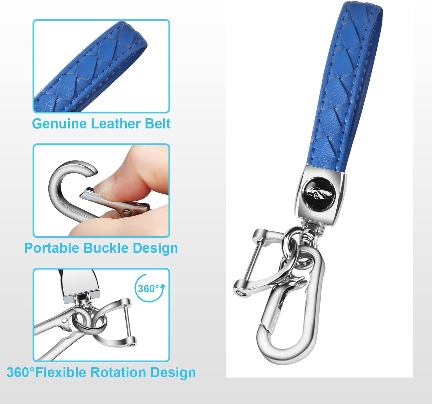 for Honda Key Fob Cover with Key Chain, Soft TPU Key Case Shell Full Protection for Sports Accord Civic CR-V HR-V LX, Blue