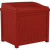 Suncast 22 Gallon Resin Small Storage Seat & Deck Box, SS1000RD, Brickstone Red