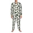 thumbnail image 3 of Naloa Abstract Green Polka Dot Men’s Pajamas Set - Long Sleeve Button Down Sleep Shirt and Pajama Bottoms Sleepwear Set-XX-Large, 3 of 7