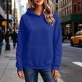 thumbnail image 4 of ClodeEU Women's Textured Hooded Drop Shoulder Long Sleeve Sweatshirt with Pockets,Casual Loose Fit Athletic Top ,Women's Plus L, 4 of 6