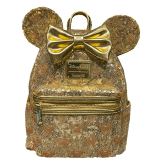 gold sequin mini backpack Loungefly Disney Parks Minnie Mouse  Rose This Loungefly Minnie Mouse mini backpack sets the gold standard Reversible Sequin Mini Backpack with