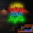 thumbnail image 4 of Handmadetneonsign Warm Wishes Cold Nights Neon Sign, Christmas Led Sign, Christmas Quote Wall Art, Winter Vibes Decor 81618, 4 of 5