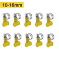 thumbnail image 4 of 10Pcs 10-38Mm Hose Clamps Adjustable Yellow Plastic Handle Hand Wriggle Hose Clamp Stainless Steel Butterfly Pipe Clamps 10-16Mm 10Pcs Smile Home, 4 of 7