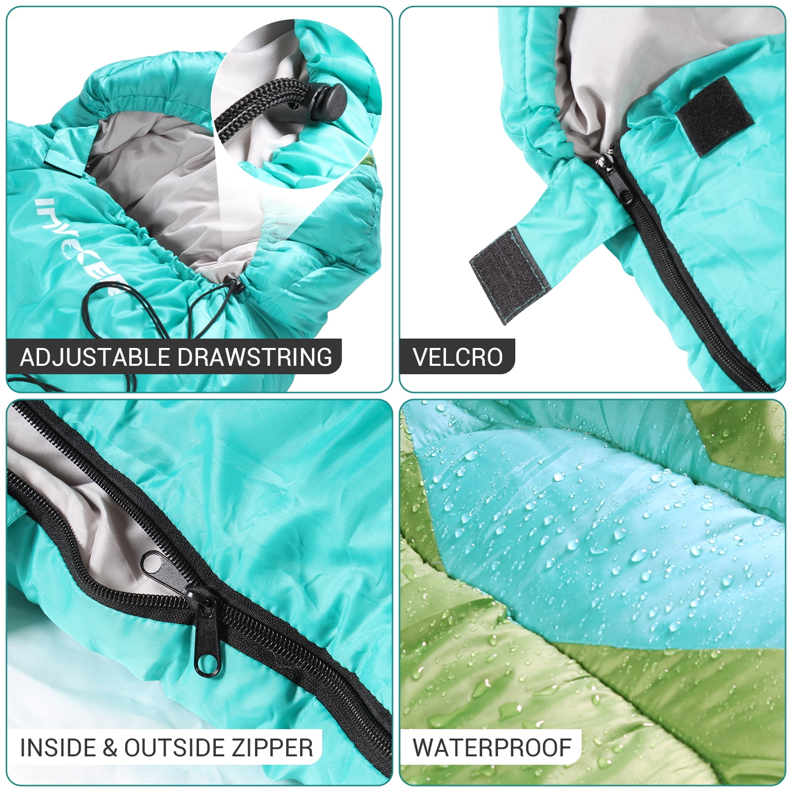 Invoker Sleeping Bag for Adults Kids, Warm & Cool Weather 3-4 Season, 23℉Camping Sleeping Bag, Waterproof Portable Backpacking Hiking Outdoors