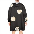 thumbnail image 2 of Wearable Oversized Blanket,Halloween Cute Pumpkins Pattern Wearable Blanket Hoodie for Adults,Cozy Hooded Blankets with Super Pockets,Super Warm Fuzzy Pullover for Women & Men, 2 of 6