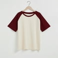 thumbnail image 4 of VgaVtl T Shirts for Women Plus Size Cotton Short Sleeve Womens Tops Raglan Casual Plain Active Fit Pull on Fitness Shirts,Red XXL, 4 of 4