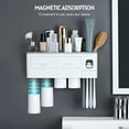 thumbnail image 3 of Wall Mounted Toothbrush Holder with Toothbrush Dispenser Drilling Free Space-Saving Toothpaste Squeezer Kit with Cups, 3 of 8