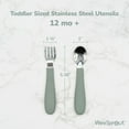 thumbnail image 2 of WeeSprout Toddler Utensils, 3 Forks & 3 Spoons, 18/8 Stainless Steel & Food Grade Silicone, 2 of 7