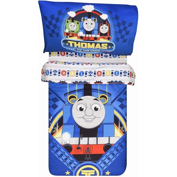 Thomas & Friends Standard Crib 3 Pieces Toddler Soft Microfiber Bedding Set with Comforter for Kids Bedroom