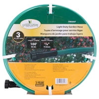 Mintcraft GH-58503-1003L Light Duty Garden Hose, 5/8 in OD x 100 ft L, PVC Outer Jacket, Brass Coupling