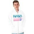 thumbnail image 5 of Vaporwave NASA Worm Logo Shuttle Zip Up Hoodie Men's Women's Brisco Brands L, 5 of 6
