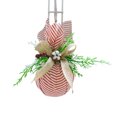 thumbnail image 1 of Holiday Time Ornement Boule En Tissu À Rayures Rouge/ Blanche, 1 of 4
