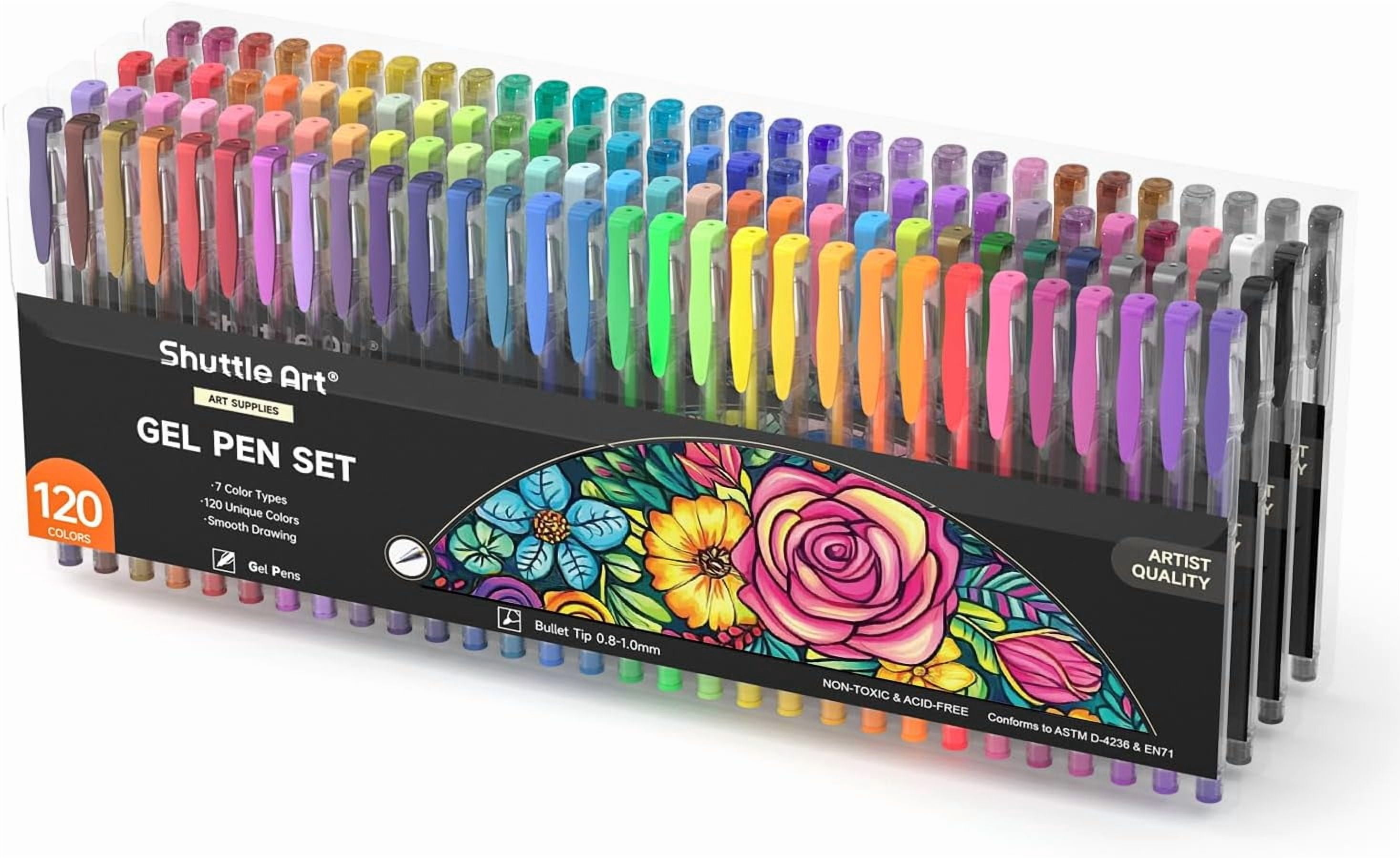 Shuttle Art 130 Colors Gel Pen Set with Travel Case and Adult