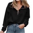 thumbnail image 2 of Tendances Automne 2023 Pull à Manches Raglan pour Femmes, Col Rond, Manches Longues, Imprimé, Noir m, 2 of 9