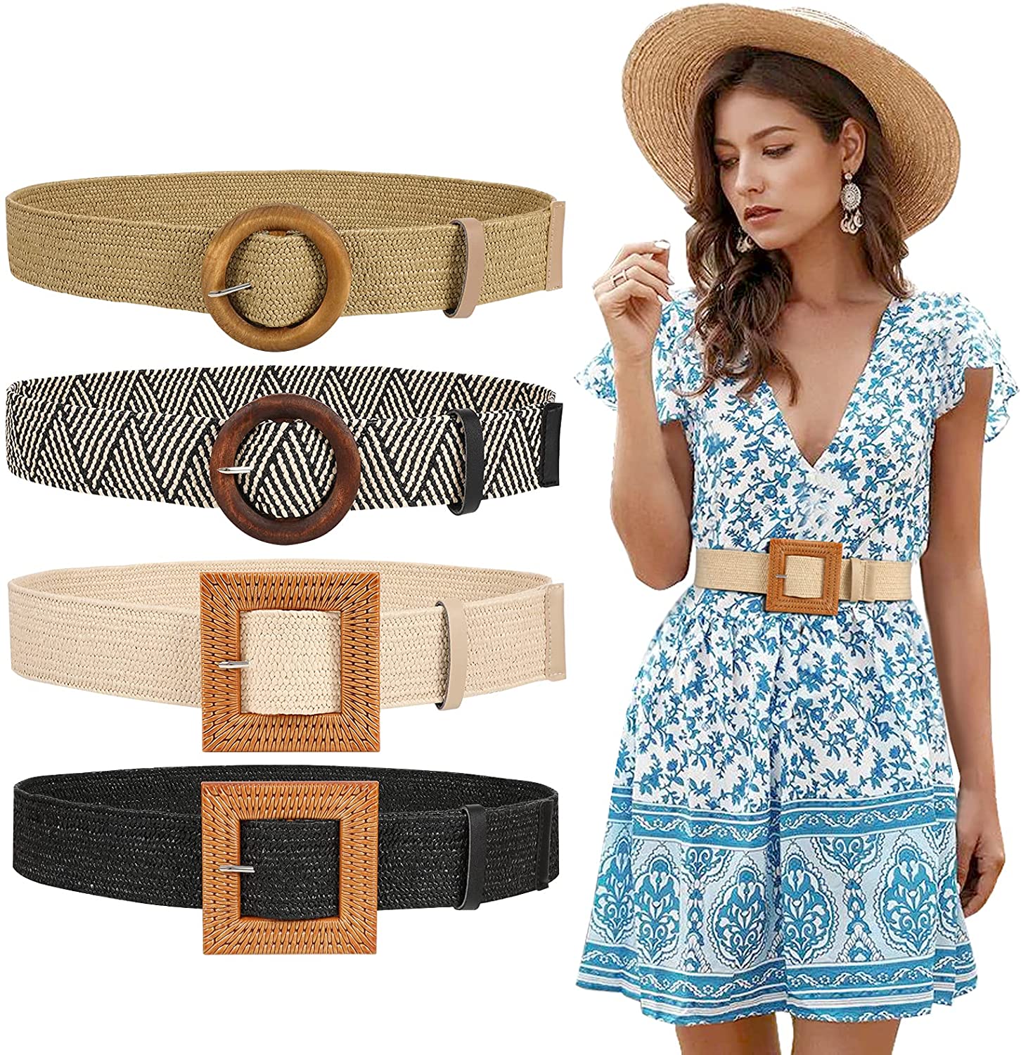 Straw belt womens Clearance