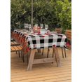 thumbnail image 2 of Outdoor Tablecloth with Umbrella Hole and Zipper, Valentine's Day Rectangle Table Cloth 52x70 Inch Waterproof Tablecloth, Retro Gnomes Love Rose Wooden Plaid Picnic Table Cover for Patio Camping, 2 of 7