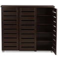 thumbnail image 4 of Baxton Studio Adalwin Armoire à Chaussures à 3 Portes, Brun Foncé, 4 of 5