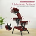 thumbnail image 2 of Portable Massage Chair Folding Tattoo Salon Spa Chair W/Carrying Case, Adjustable Lightweight Travel Therapy Chair, Burgundy, 2 of 5