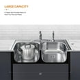 thumbnail image 3 of Glacier Bay 33 in. Drop-In 50/50 Double Bowl 20 Gauge Stainless Steel Kitchen Sink, 3 of 4