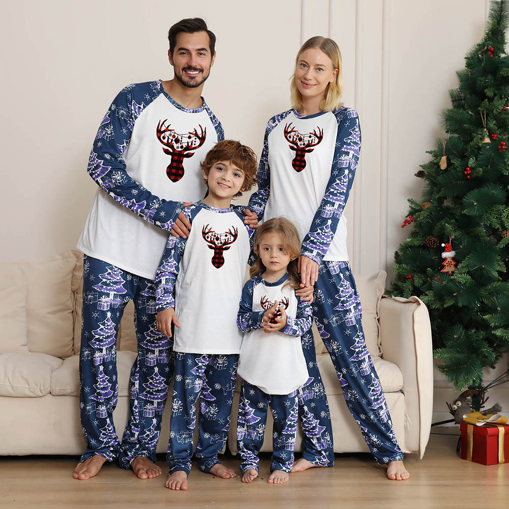 Family Christmas Pajamas Black And Red Set Pijamas Mom Dad Kid ...
