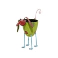 thumbnail image 5 of DecMode Green Farmhouse Metal Indoor/Outdoor Dog Shape Planter with Floral Design, 19"W x 18"H, 5 of 8