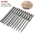 thumbnail image 3 of T40 Magnetic Head Torx Screwdriver Bit 75Mm Security Tamper Proof Star T7, 3 of 8