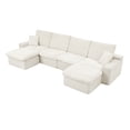 thumbnail image 3 of Modern U Shaped Sectional Couch, Corduroy Upholstered Modular Sofa with Pillows for Living Room Office Apartment, 3 of 14