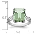 thumbnail image 3 of Auriga Fine Jewelry 925 Sterling Silver Rhodium Green Quartz Engagement Ring Size 7 for Women, 3 of 5
