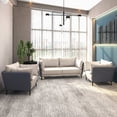 thumbnail image 2 of LeisureMod 3-Piece Sofa Set with a 3-Seater and 2 Single-Seater Armchair Upholstered in Vegan Leather with Solid Wood Frame and Metal Legs Removable Cushions for Modern Home Luxify Series in Grey, 2 of 12