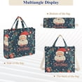 thumbnail image 6 of FORMRS Womens Corduroy Tote Bag Crossbody Shoulder Handbag with Pocket, Blue Christmas Santa, 6 of 7